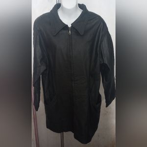 Donna Pelle Women's Black Leather jacket Size L-RN-61183